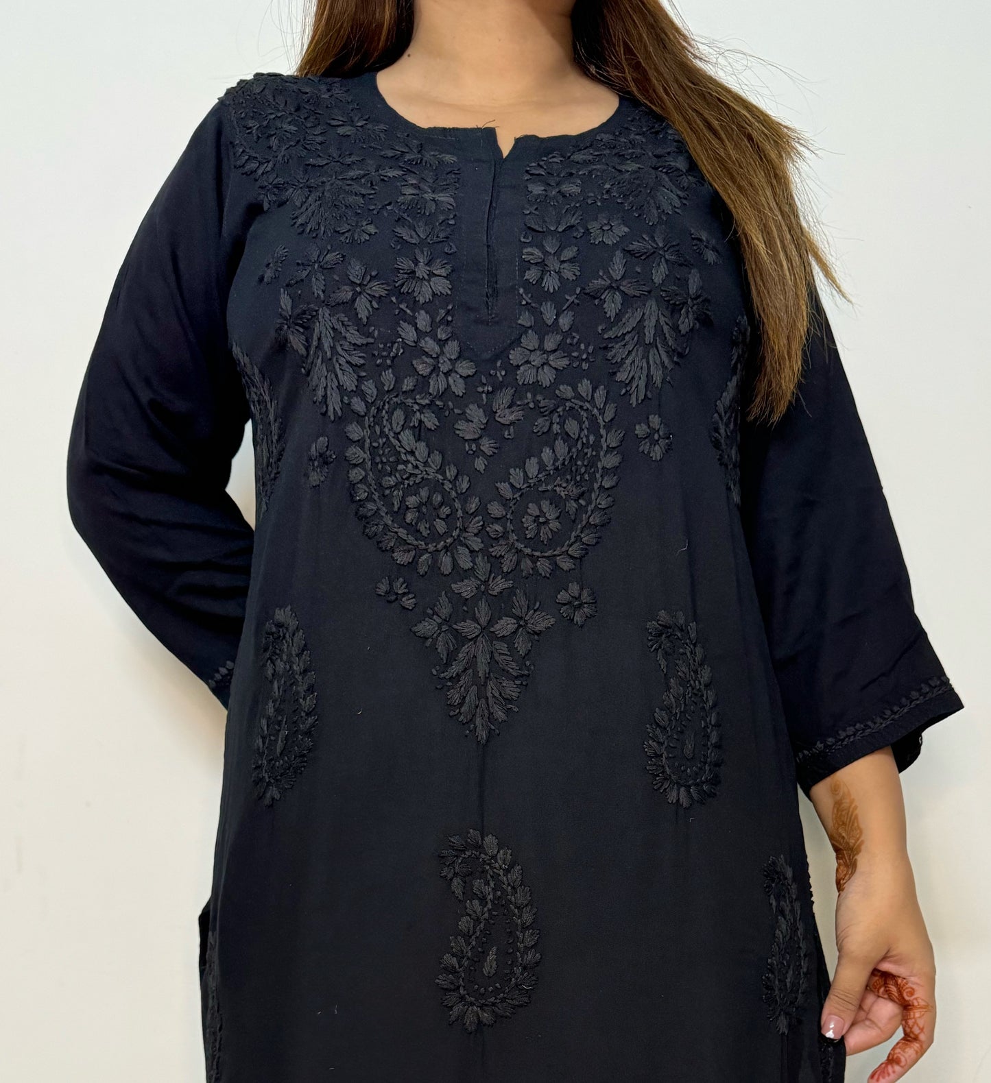 Same shade chikankari kurti