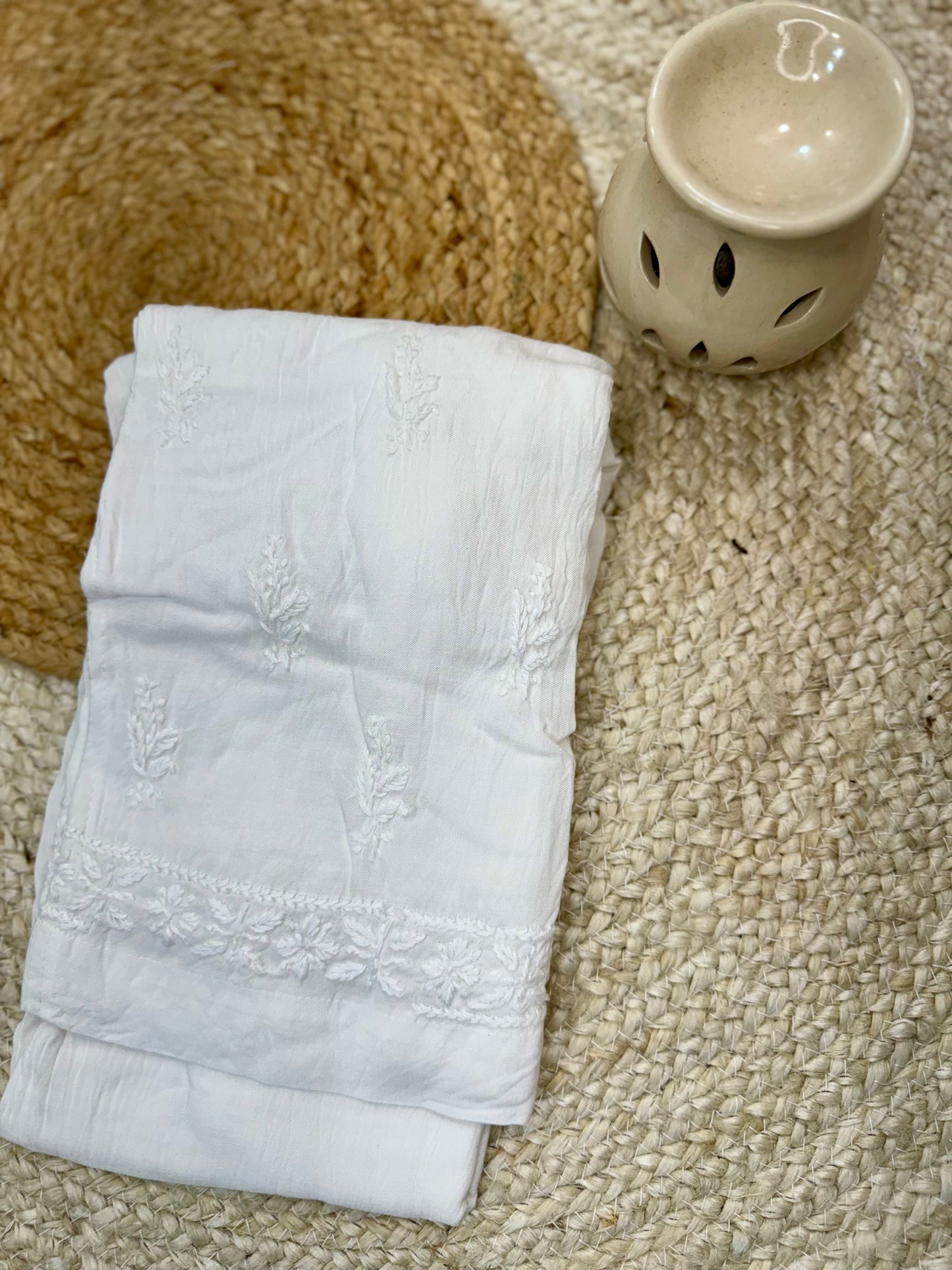 Chikankari straight fit Pallazo