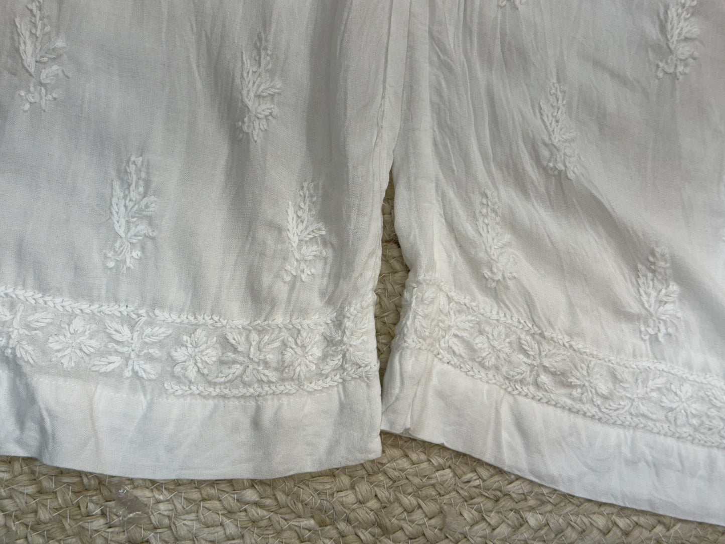Chikankari straight fit Pallazo
