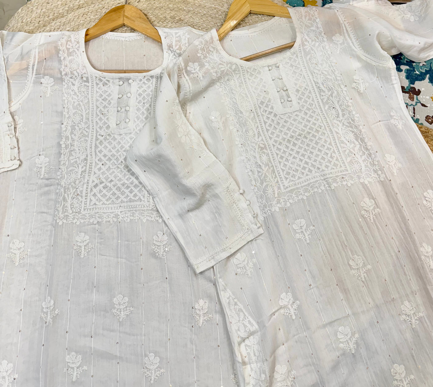 Chanderi Silk Mukaish White