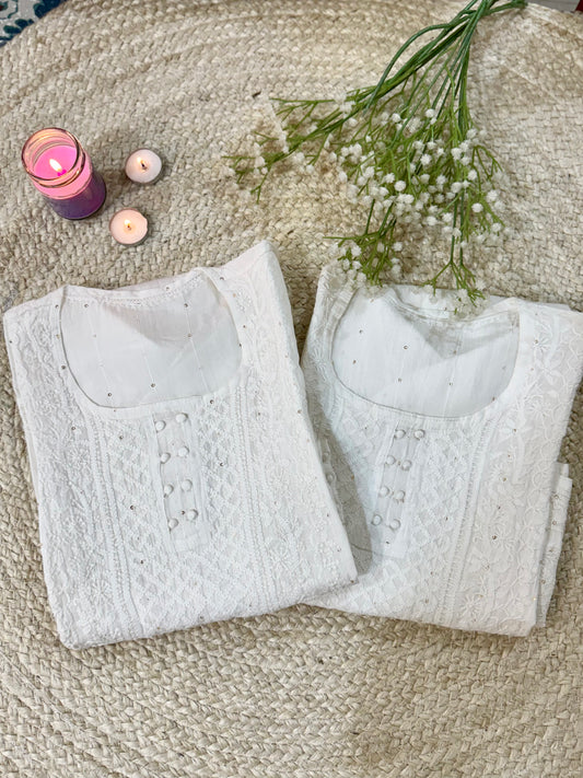 Chanderi Silk Mukaish White