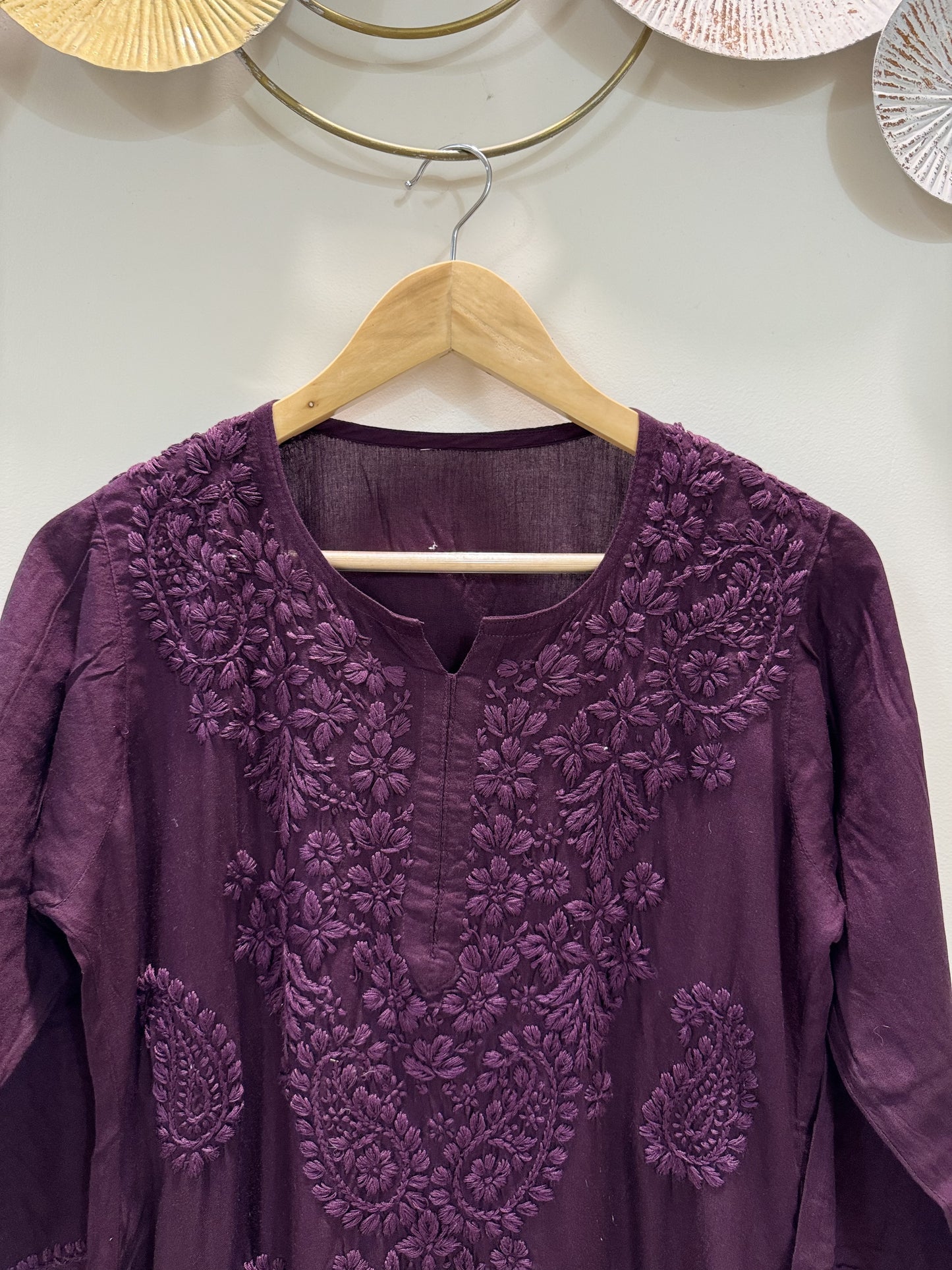 Same shade chikankari kurti