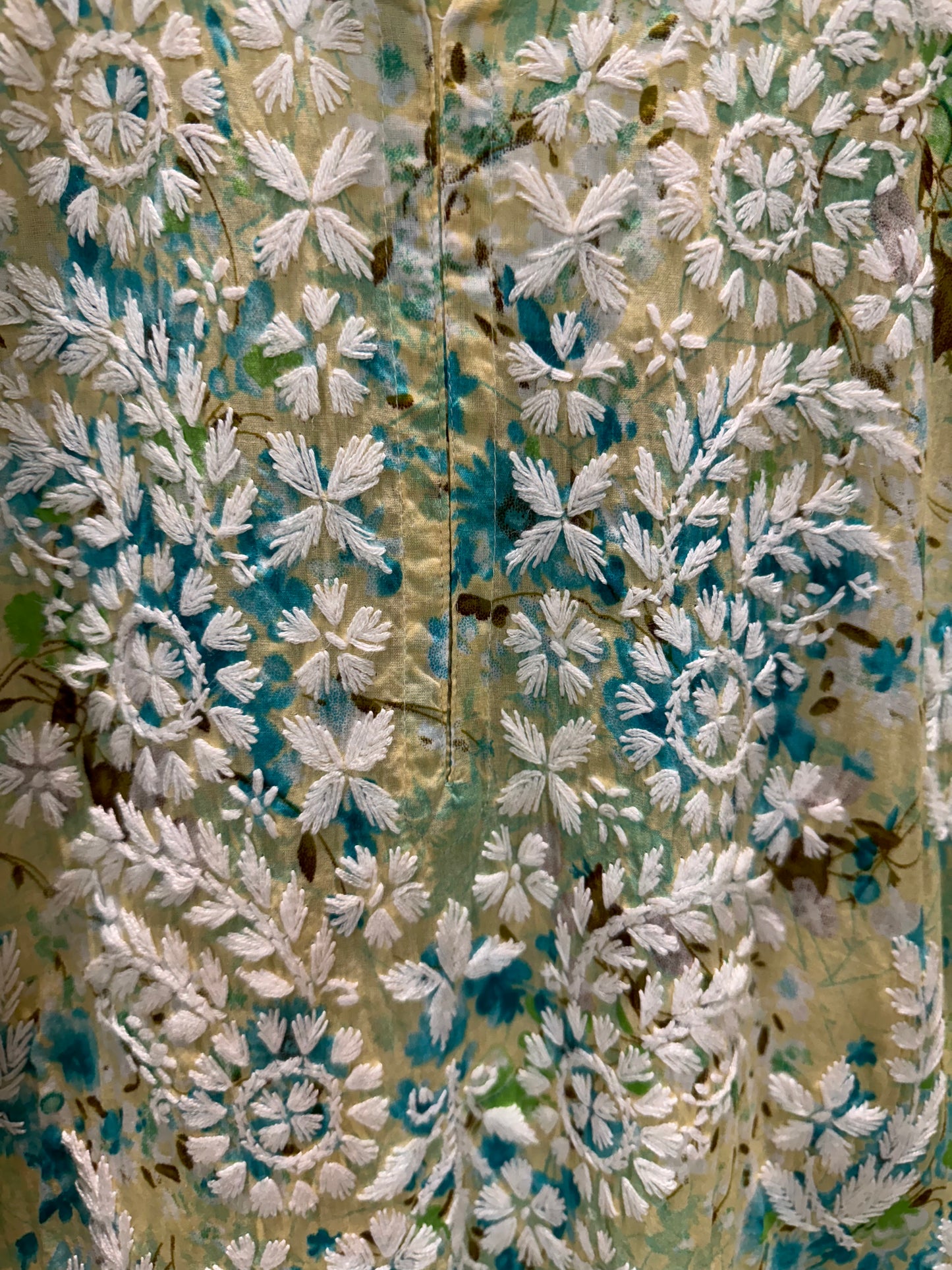 Printed floral chikankari kurti