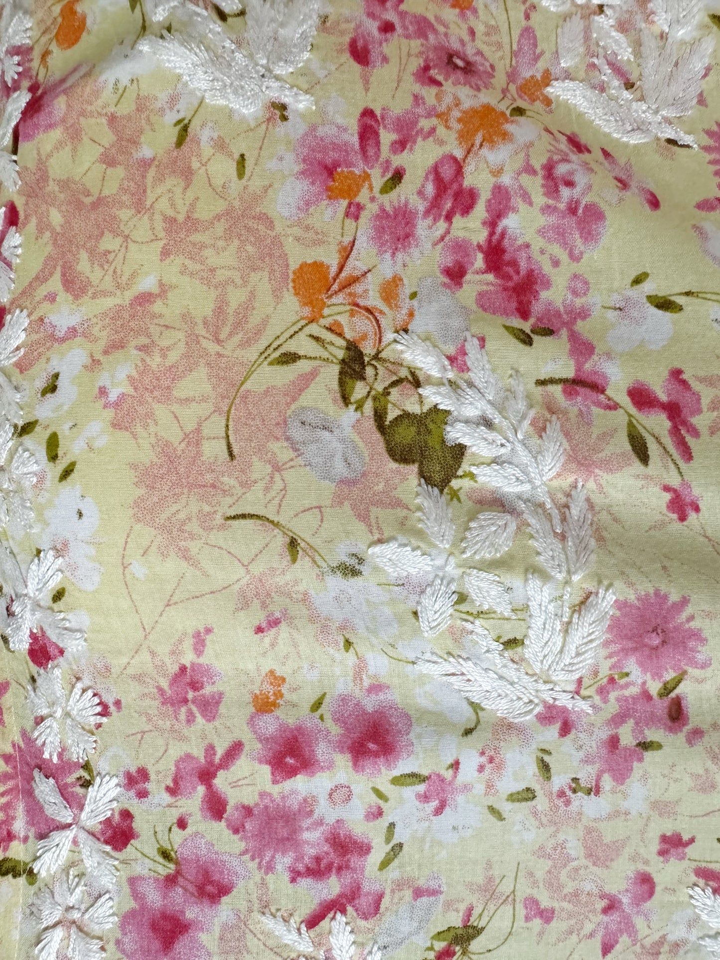 Printed floral chikankari kurti