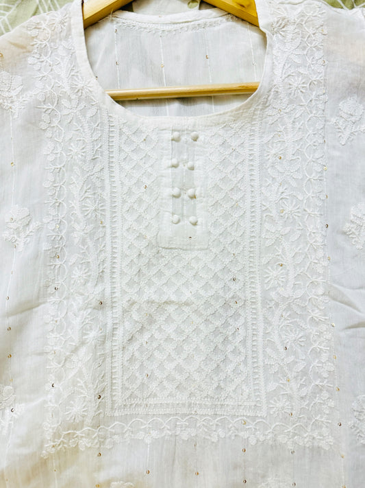 Mukesh work chikankari kurti