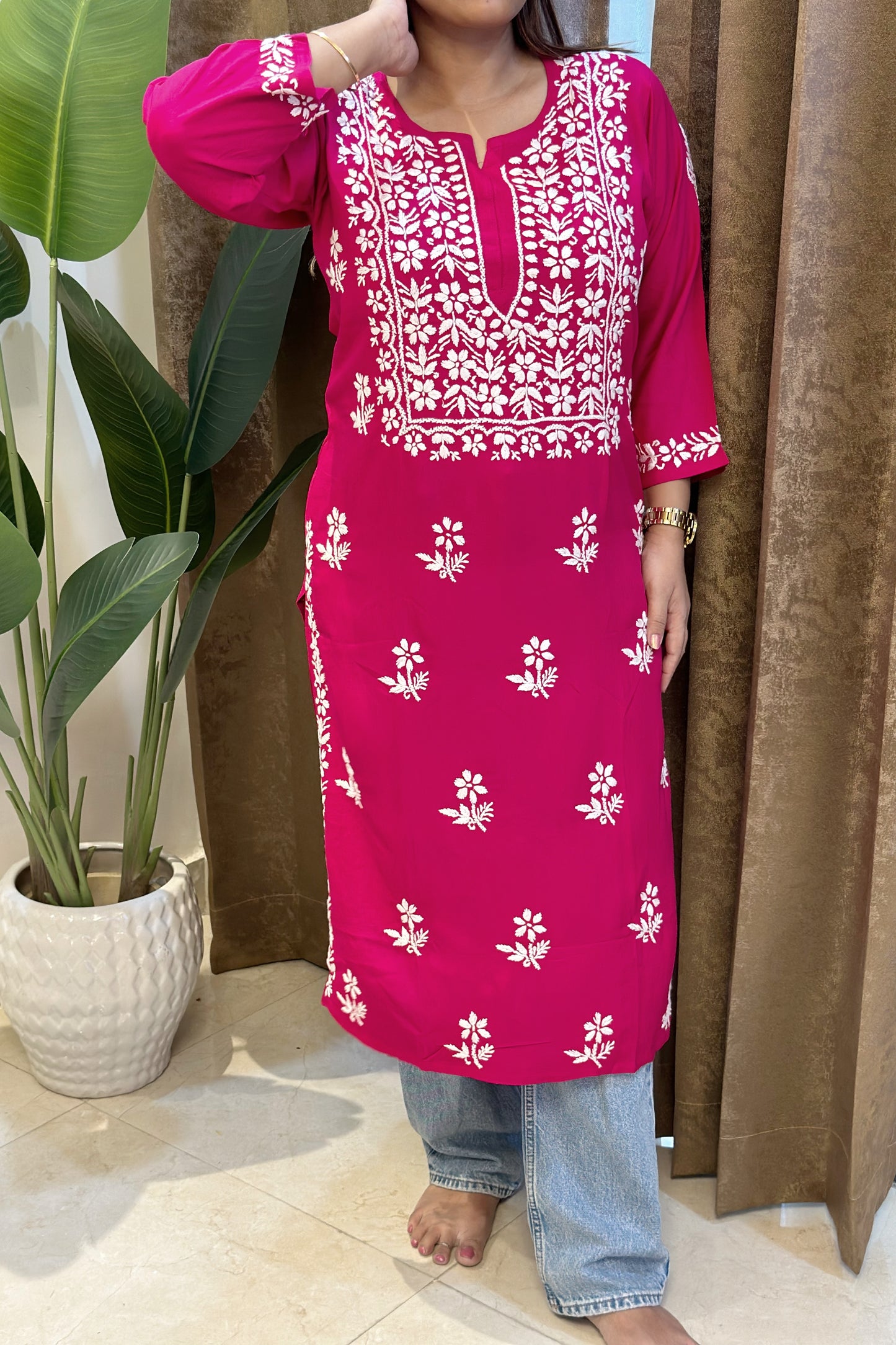Suns-kari Hot Pink Kurti