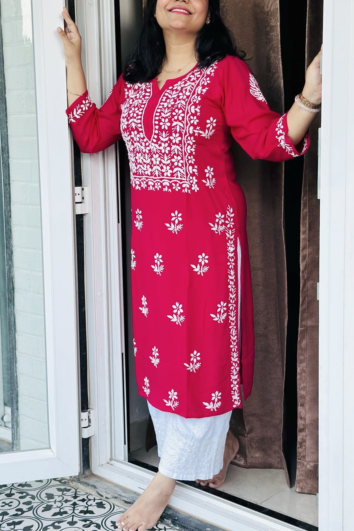 Suns-kari Hot Pink Kurti
