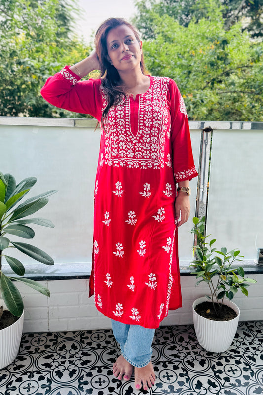 Suns-kari Red Kurti